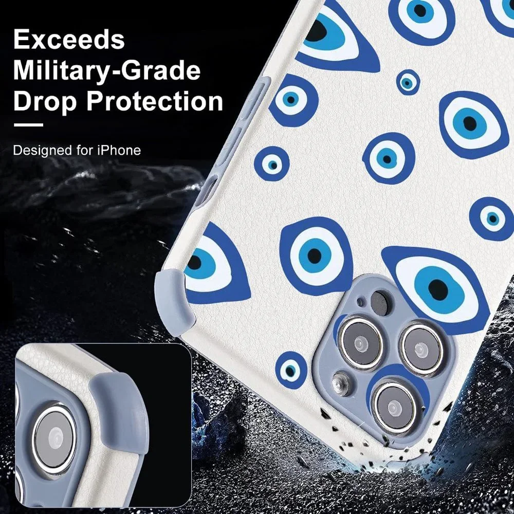 Cute Case for iPhone 13 Pro Max w Screen Protector for iPhone 13 Case Evil Eyes